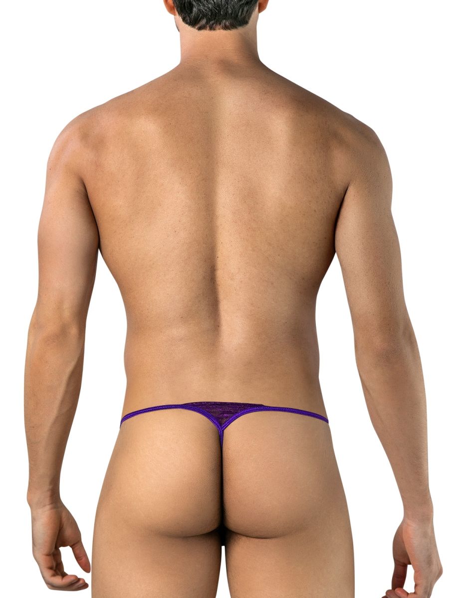 CandyMan 95020 Men's Underwear Sensual Lace Thongs Color Purple