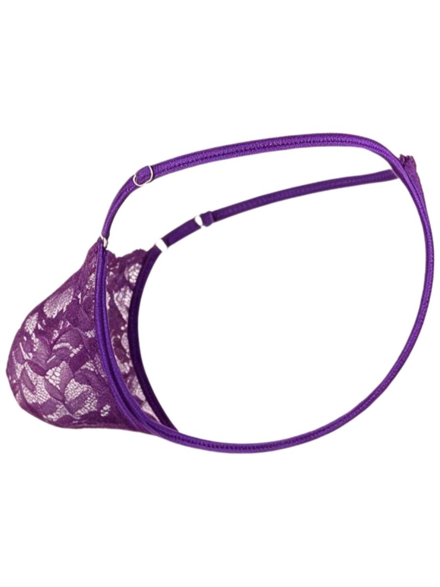 Sensual Purple Lace Thong - view 7