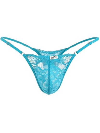 Sensual Turquoise Lace Thong - view 5