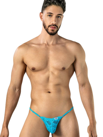 Sensual Turquoise Lace Thong - view 2