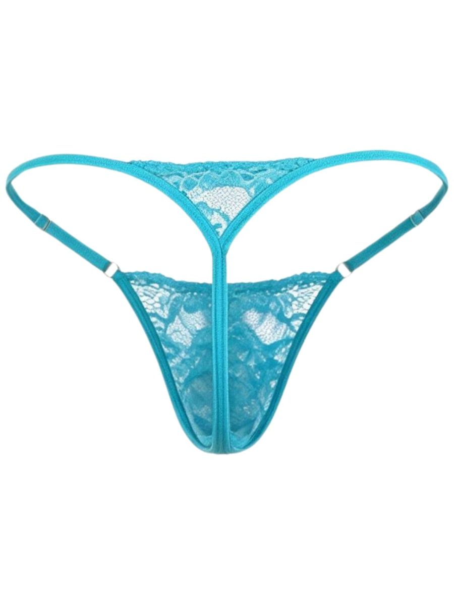 CandyMan 95020 Men's Underwear Sensual Lace Thongs Color Turquoise