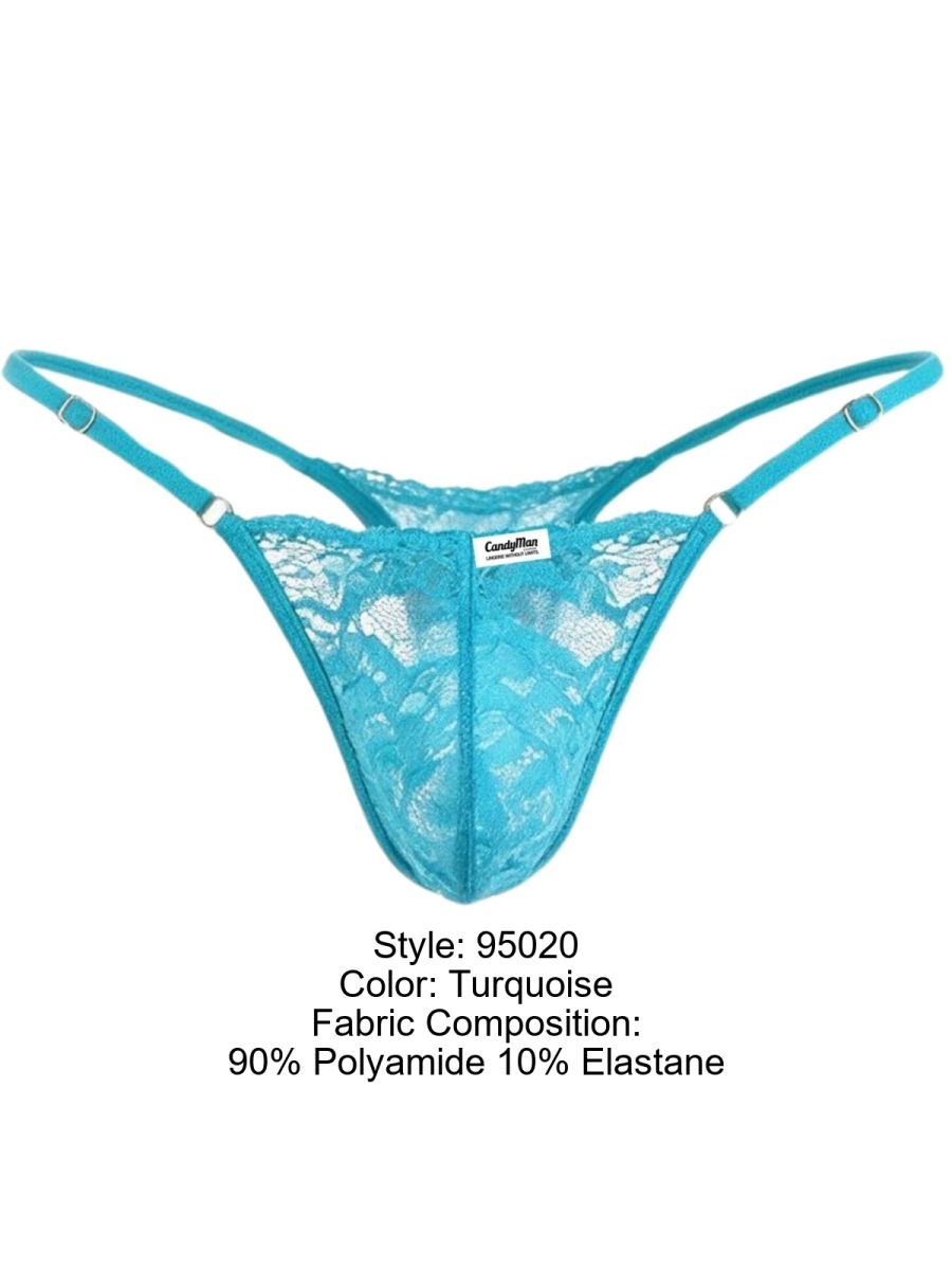 Sensual Turquoise Lace Thong - view 8