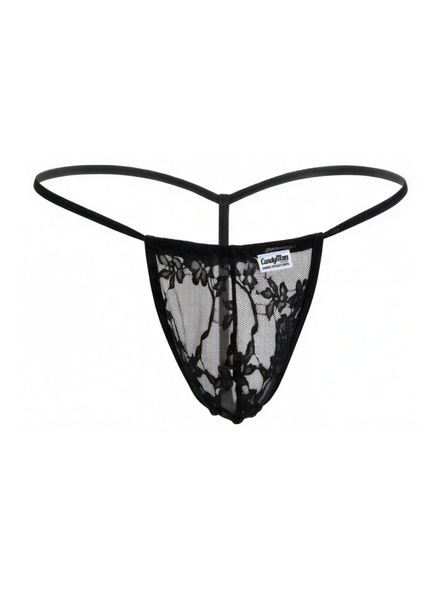 CandyMan 9586 Men's Underwear Mini G-String Color Black Lace