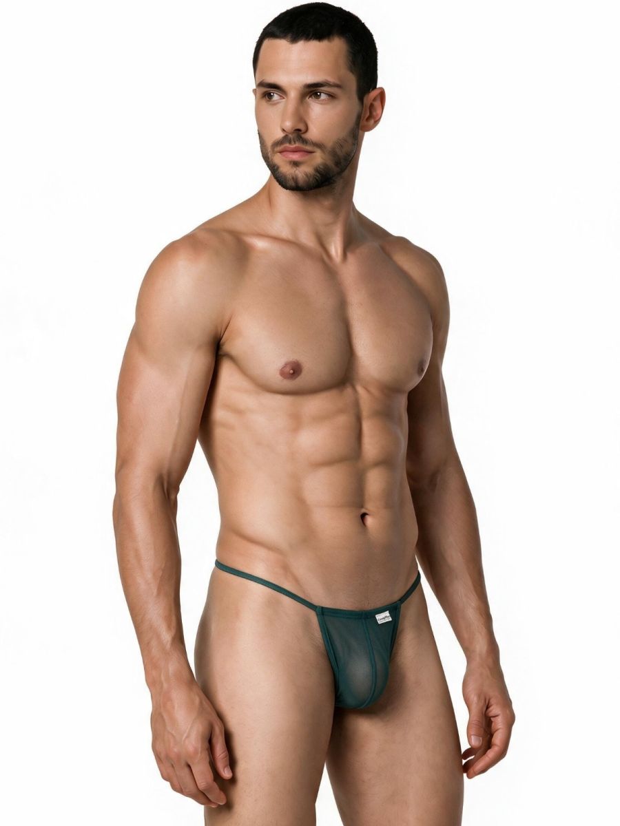 Mini Bottle Green Mesh G-String - view 4