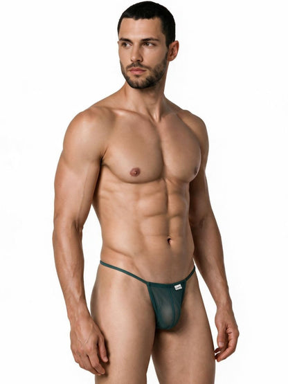 Mini Bottle Green Mesh G-String - view 4