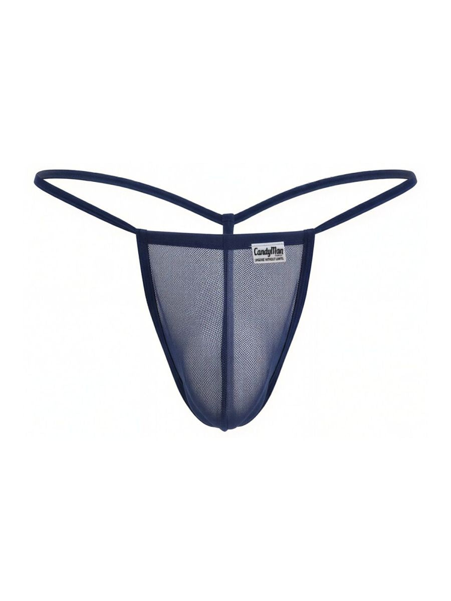CandyMan Mini G-String - Dark Blue Mesh