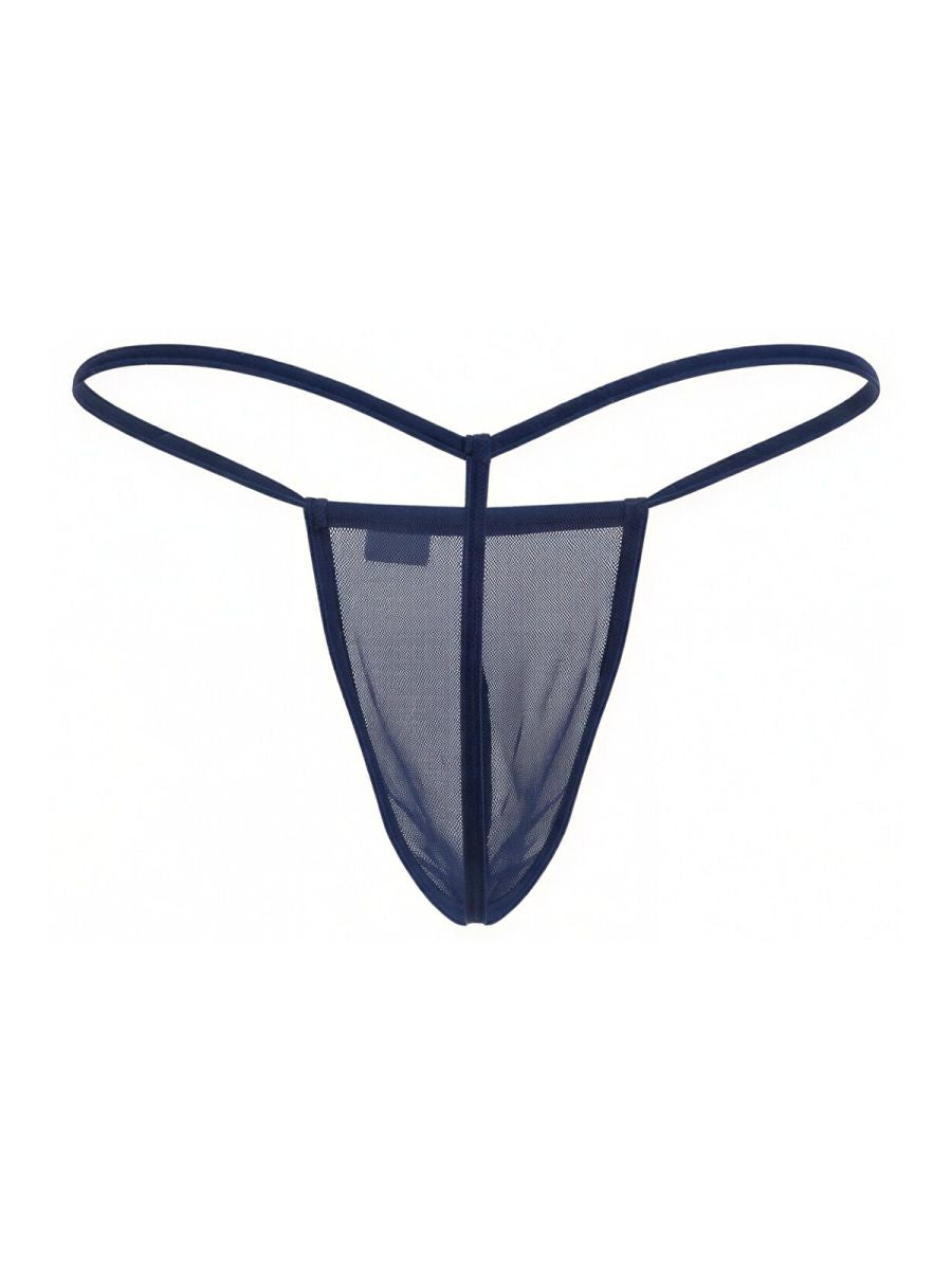 CandyMan 9586 Men's Underwear Mini G-String Color Dark Blue Mesh