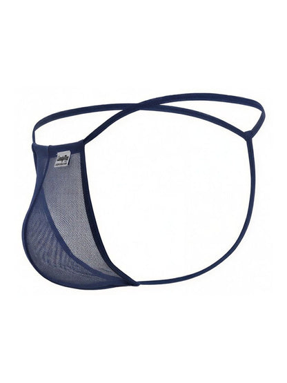Mini Dark Blue Mesh G-String - view 7