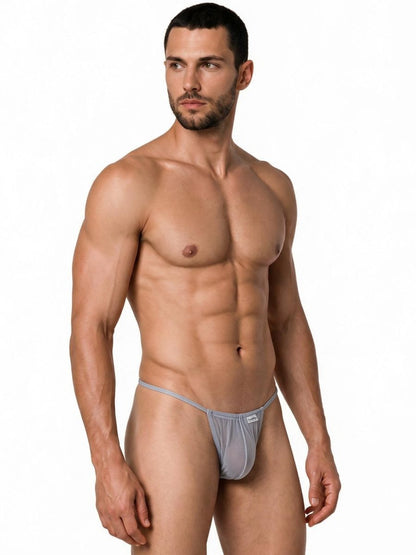 Mini Gray Mesh G-String - view 4