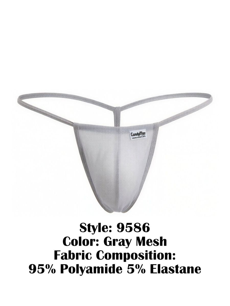 Mini Gray Mesh G-String - view 8
