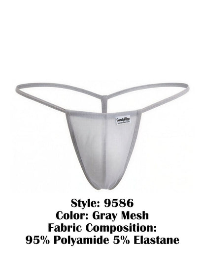 Mini Gray Mesh G-String - view 8