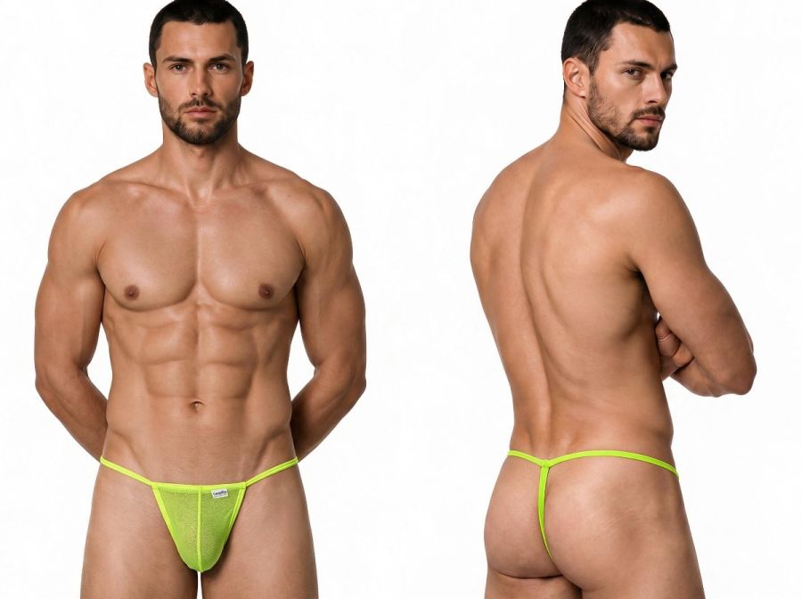 Mini Green Mesh G-String - view 1