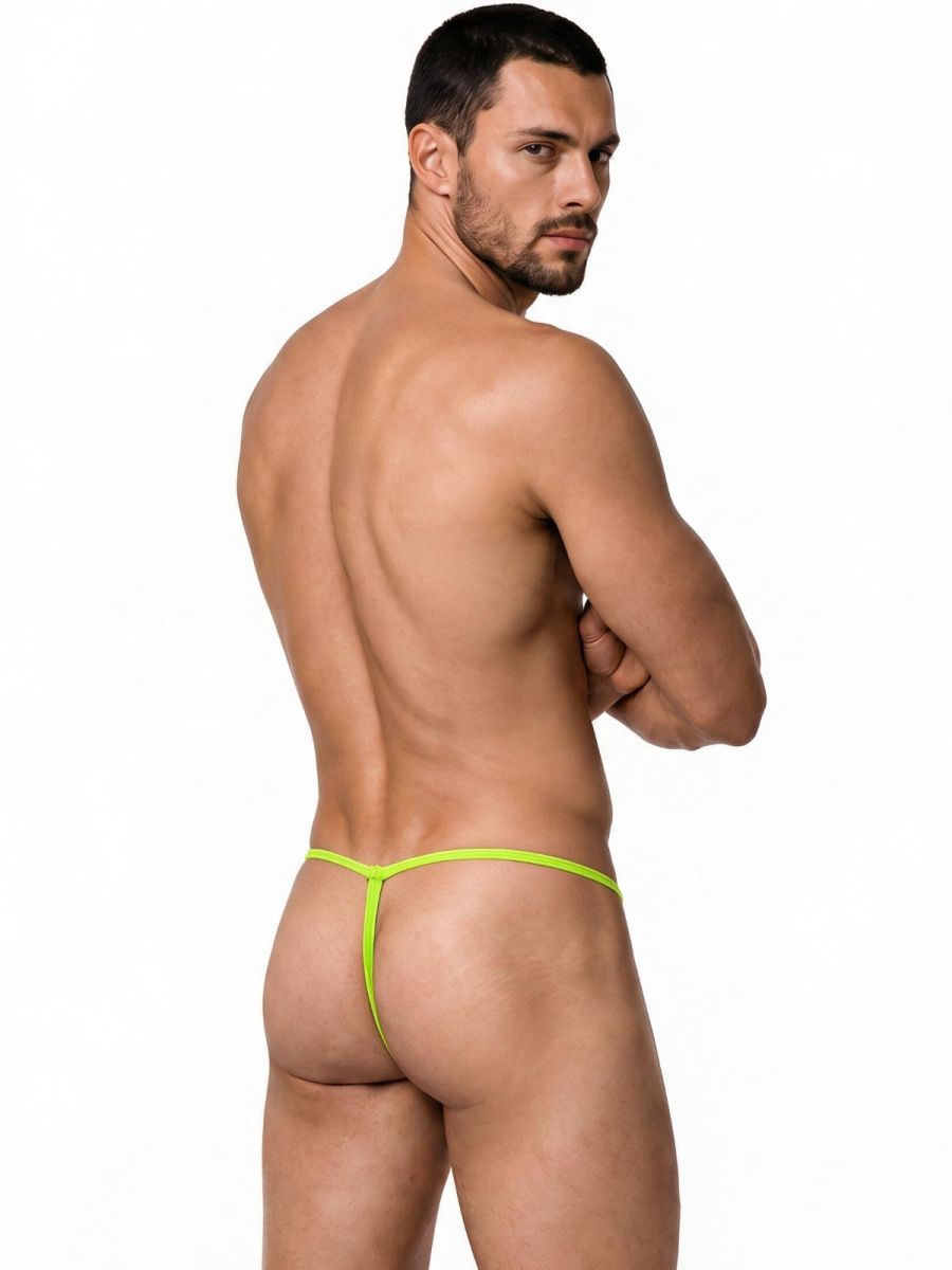 CandyMan 9586 Men's Underwear Mini G-String Color Hot Green Mesh