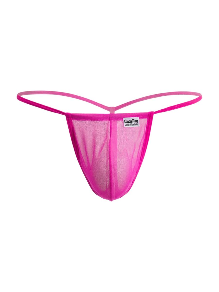 Mini Magenta Mesh G-String - view 5