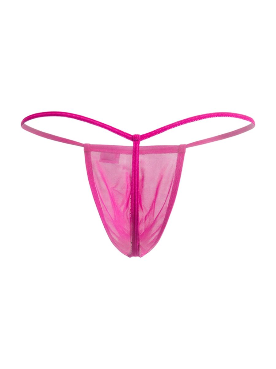 Mini Magenta Mesh G-String - view 6