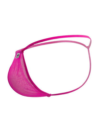 Mini Magenta Mesh G-String - view 7