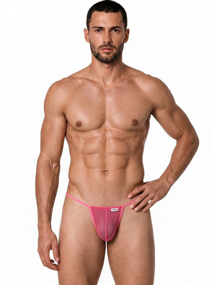 Mini Pink Mesh G-String - view 2