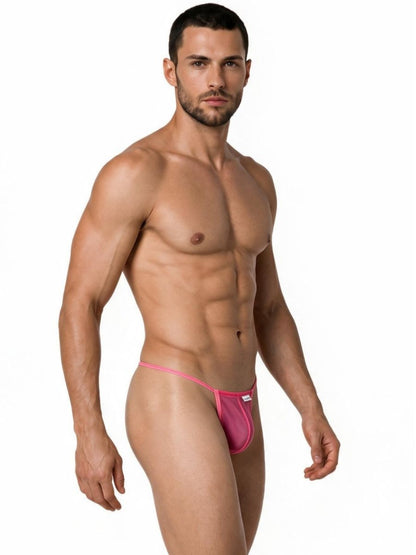 Mini Pink Mesh G-String - view 4