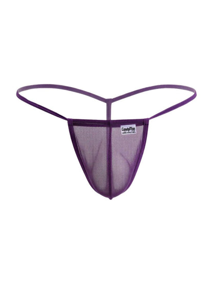 Mini Purple Mesh G-String - view 5