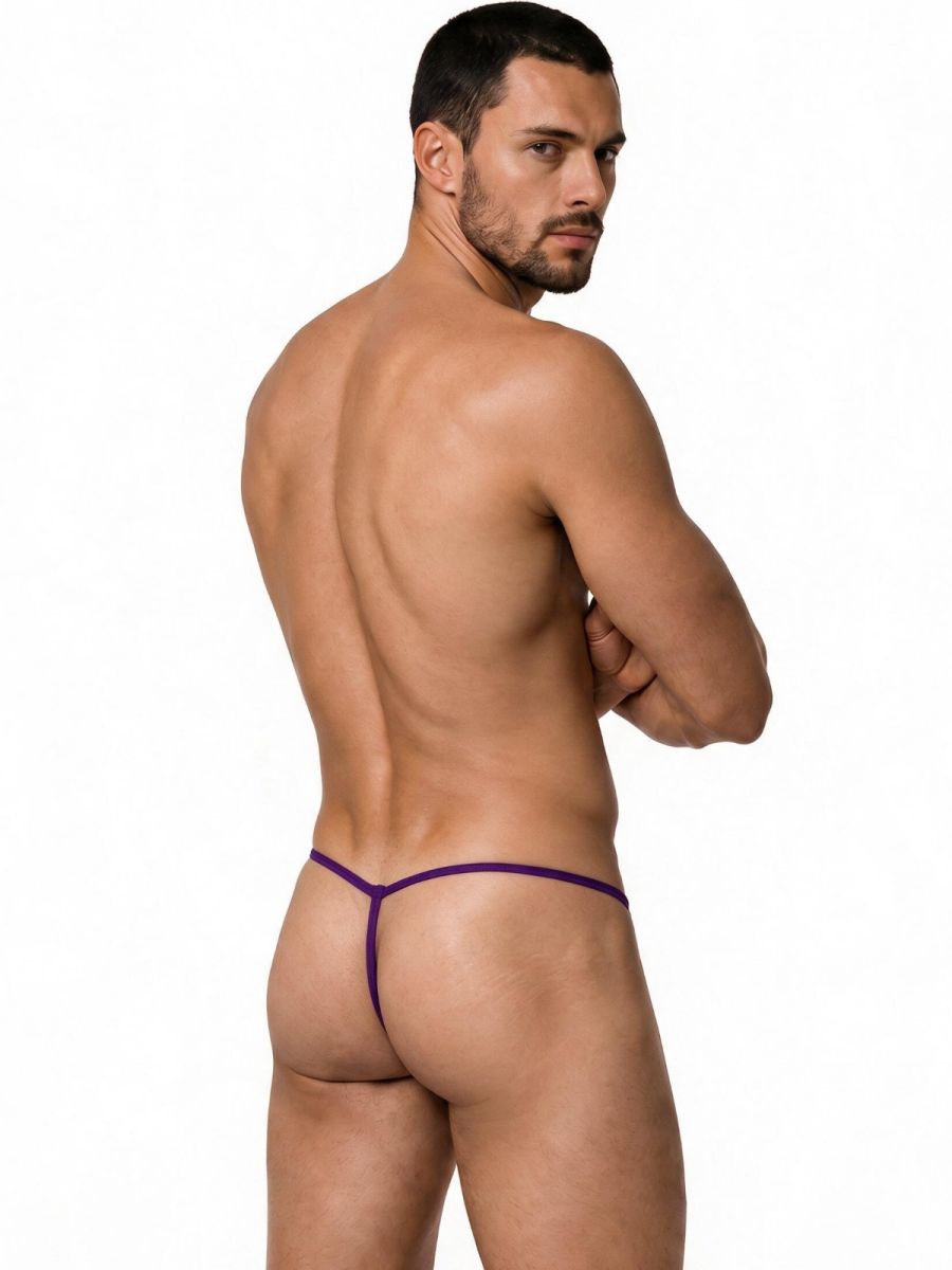 CandyMan 9586 Men's Underwear Mini G-String Color Purple Mesh