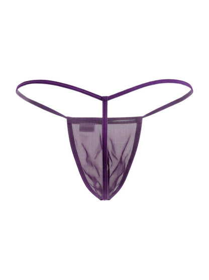 Mini Purple Mesh G-String - view 6