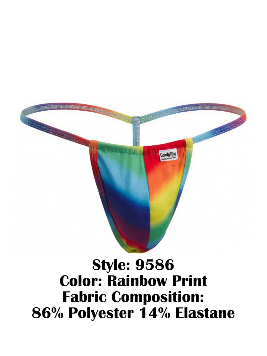 CandyMan 9586 Men's Underwear Mini G-String Color Rainbow Print