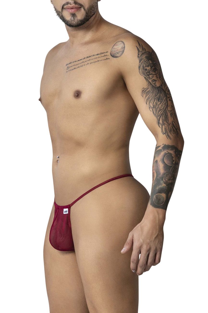 CandyMan 99246 Men's Underwear G-String Mesh Thongs Color Burgundy