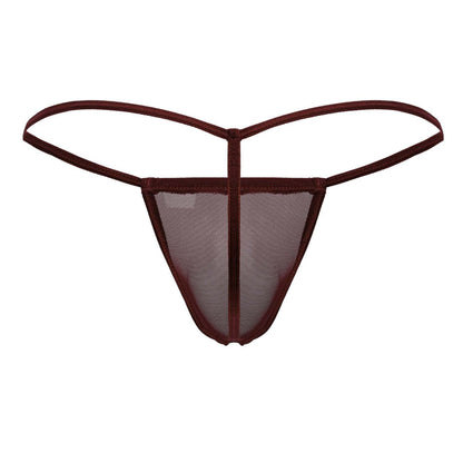 CandyMan 99246 Men's Underwear G-String Mesh Thongs Color Burgundy