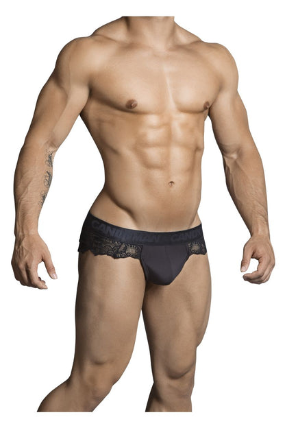 CandyMan Lace Thongs - Black