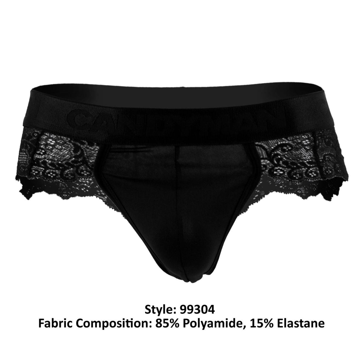 CandyMan Lace Thongs - Black