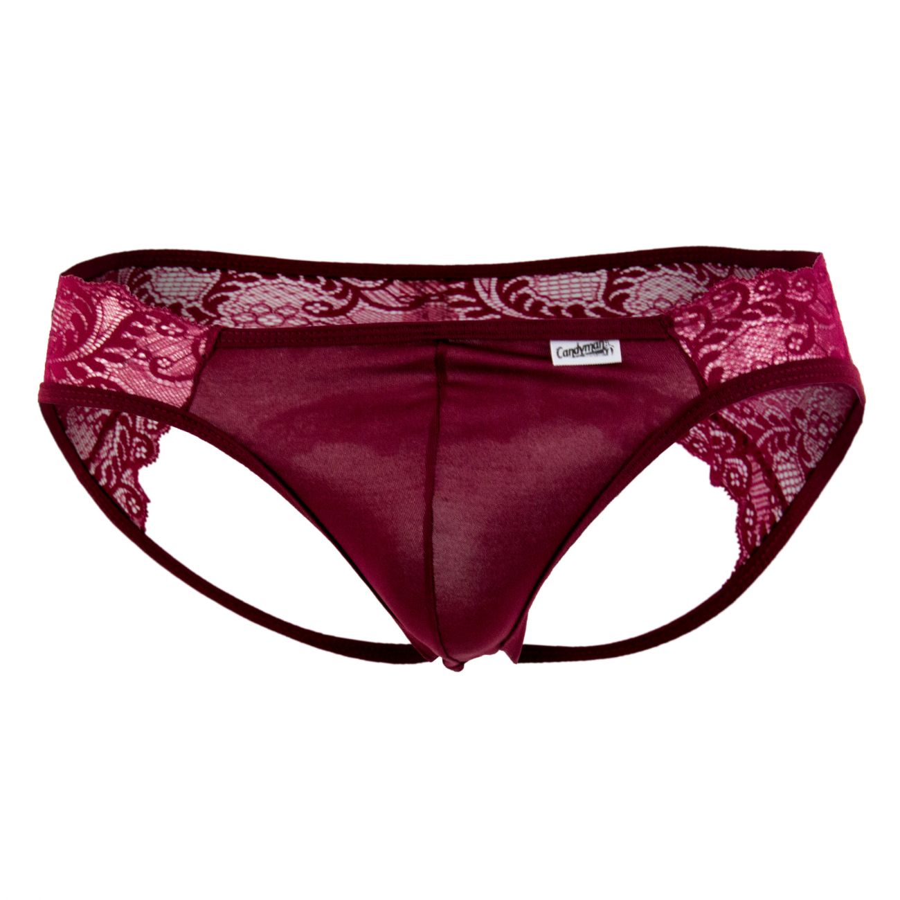 CandyMan 99312 Men's Underwear Lace Jockstrap Color Burgundy