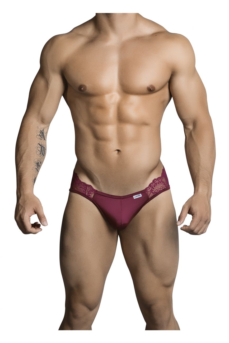 CandyMan 99312 Men's Underwear Lace Jockstrap Color Burgundy
