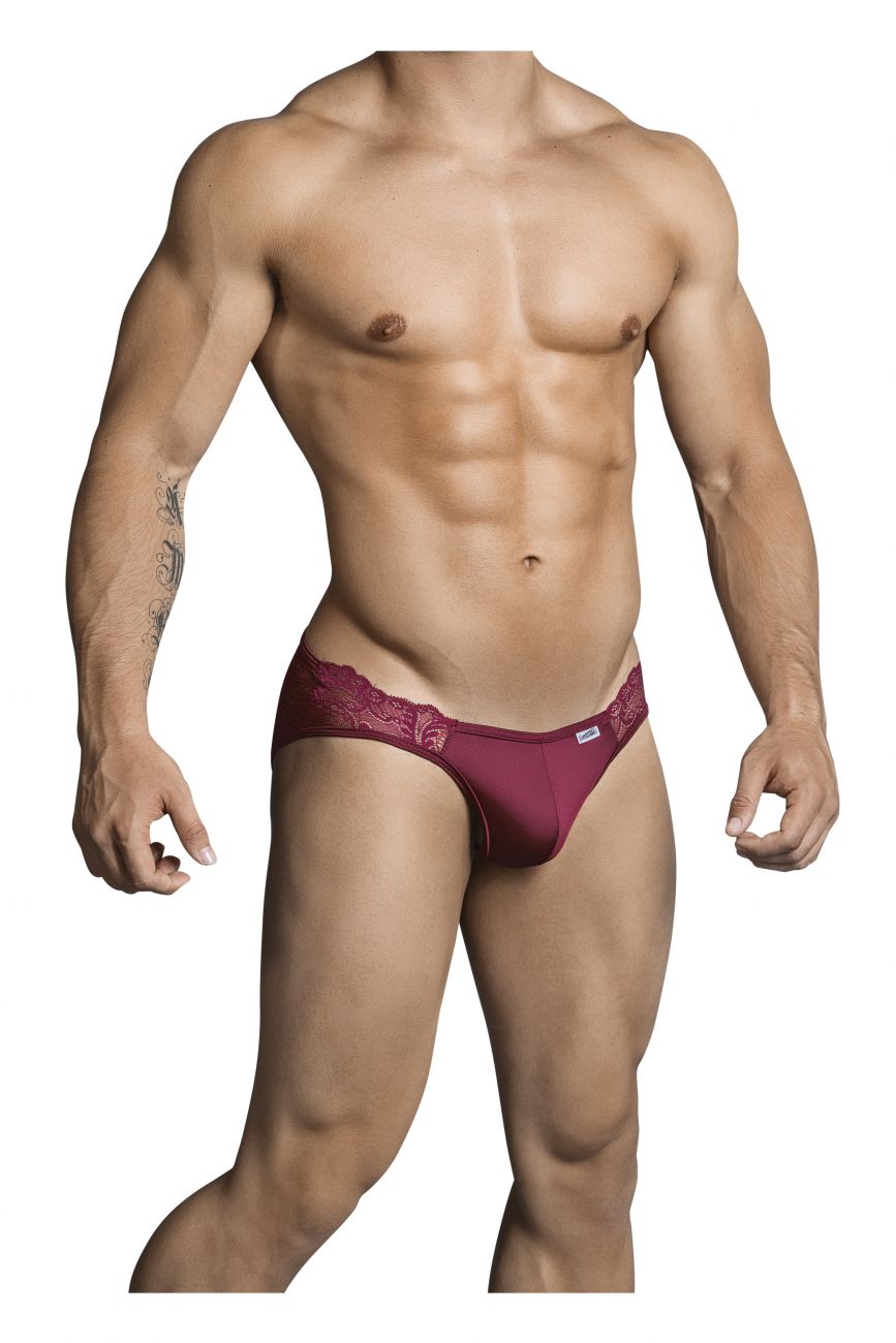 CandyMan 99312 Men's Underwear Lace Jockstrap Color Burgundy