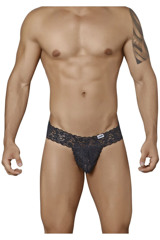 CandyMan Men's Underwear 99315 Peek a Boo Thongs Color Black