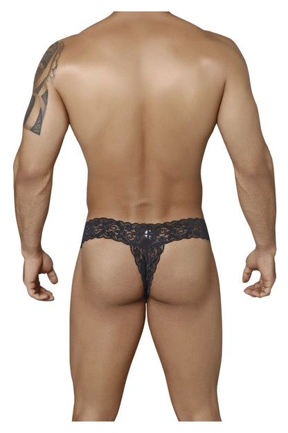 CandyMan Peek a Boo Thongs - Black