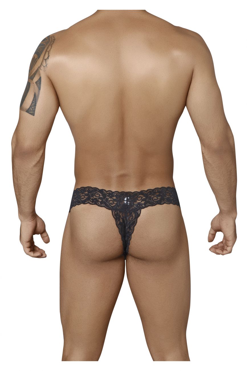 CandyMan Men's Underwear 99315 Peek a Boo Thongs Color Black