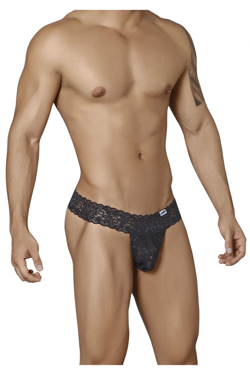 CandyMan Peek a Boo Thongs - Black