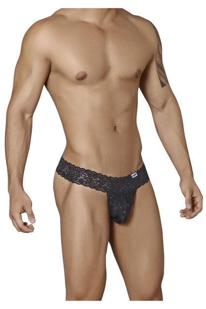 CandyMan Peek a Boo Thongs - Black