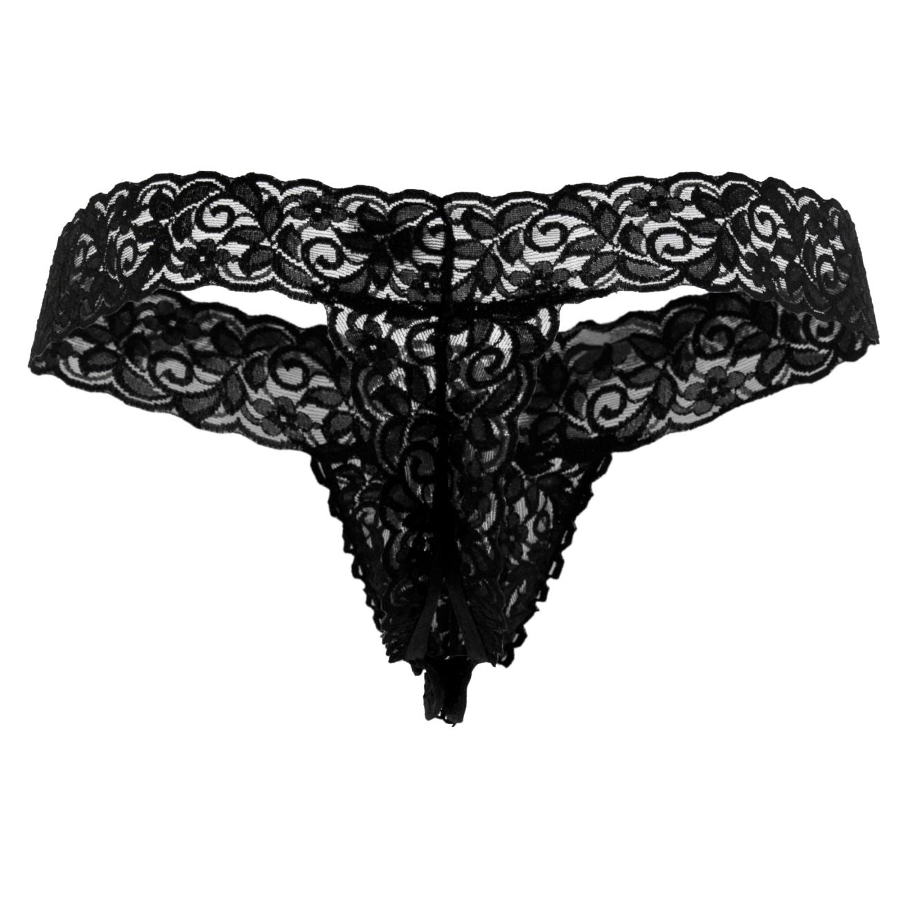 CandyMan Men's Underwear 99315 Peek a Boo Thongs Color Black