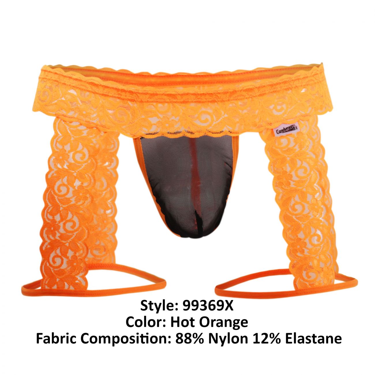 CandyMan Men's Underwear 99369X Thongs Color Hot Orange