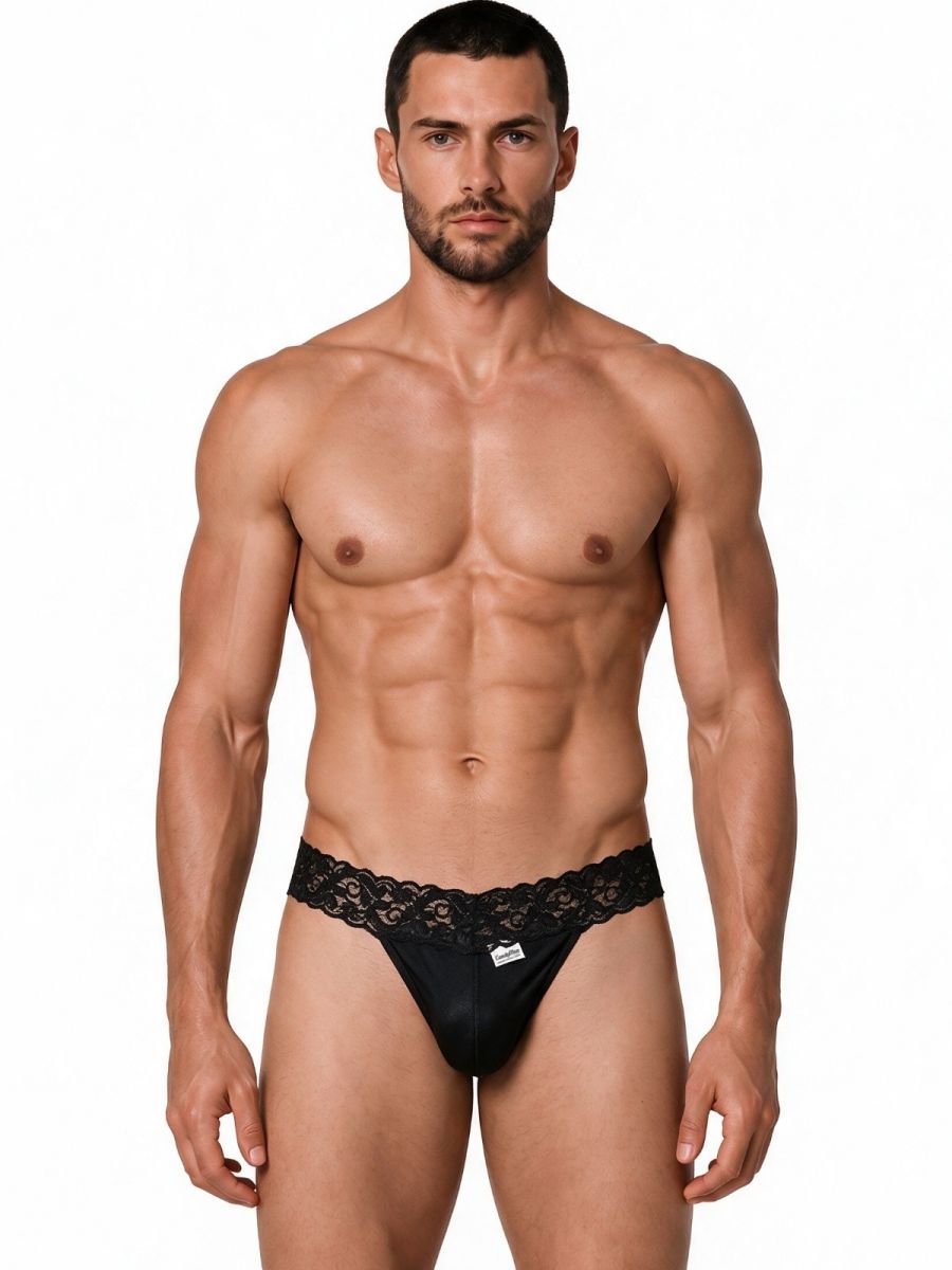Sensual Black Lace Thong - view 2