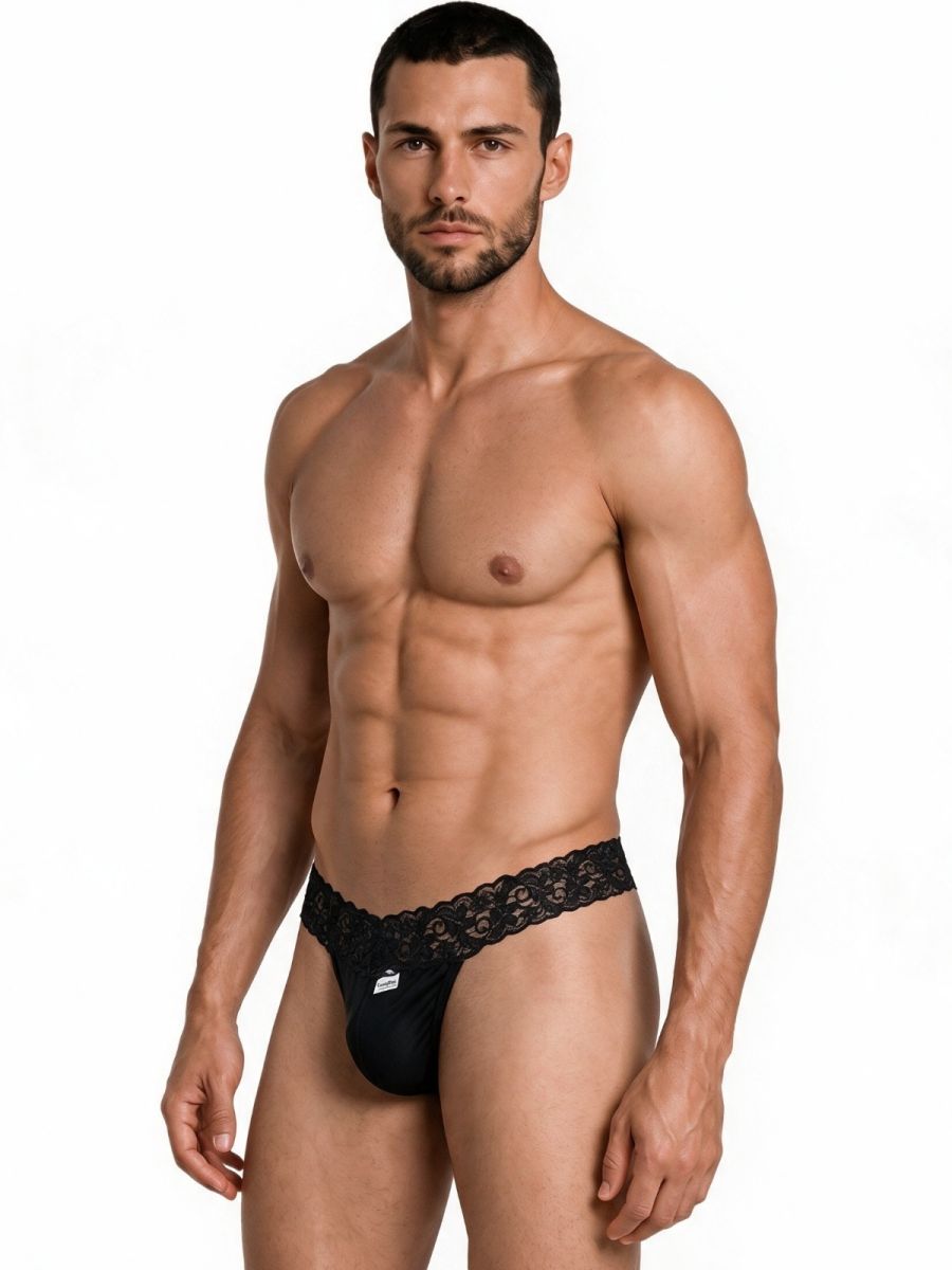 Sensual Black Lace Thong - view 4