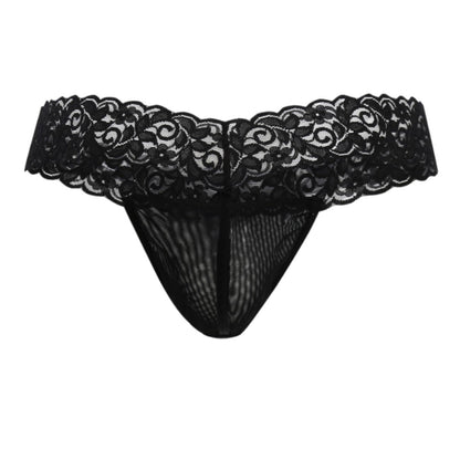 Sensual Black Lace Thong - view 7