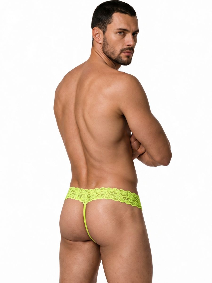 Sensual Green Lace Thong - view 3