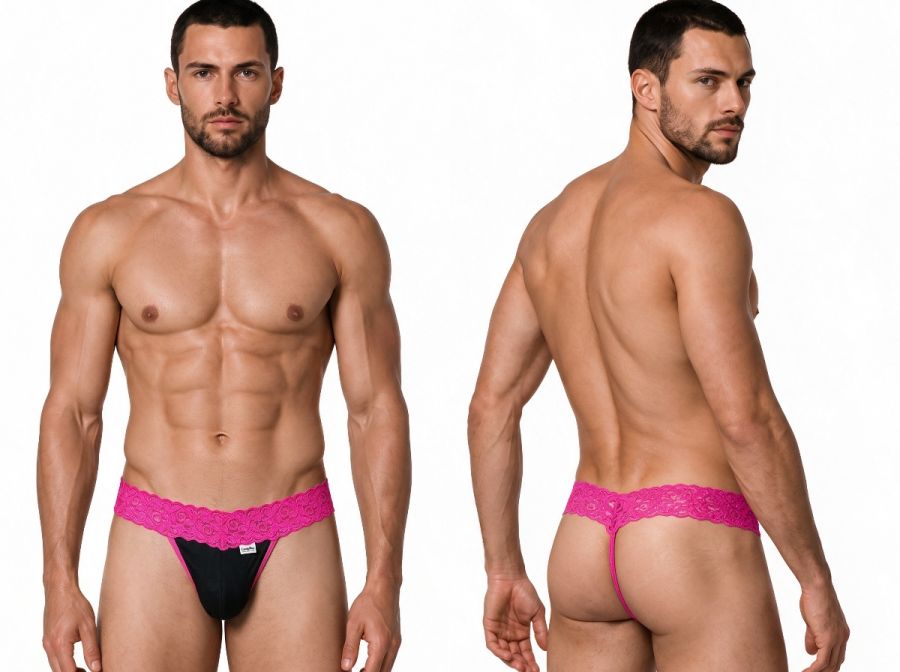 Sensual Pink Lace Thong - view 1