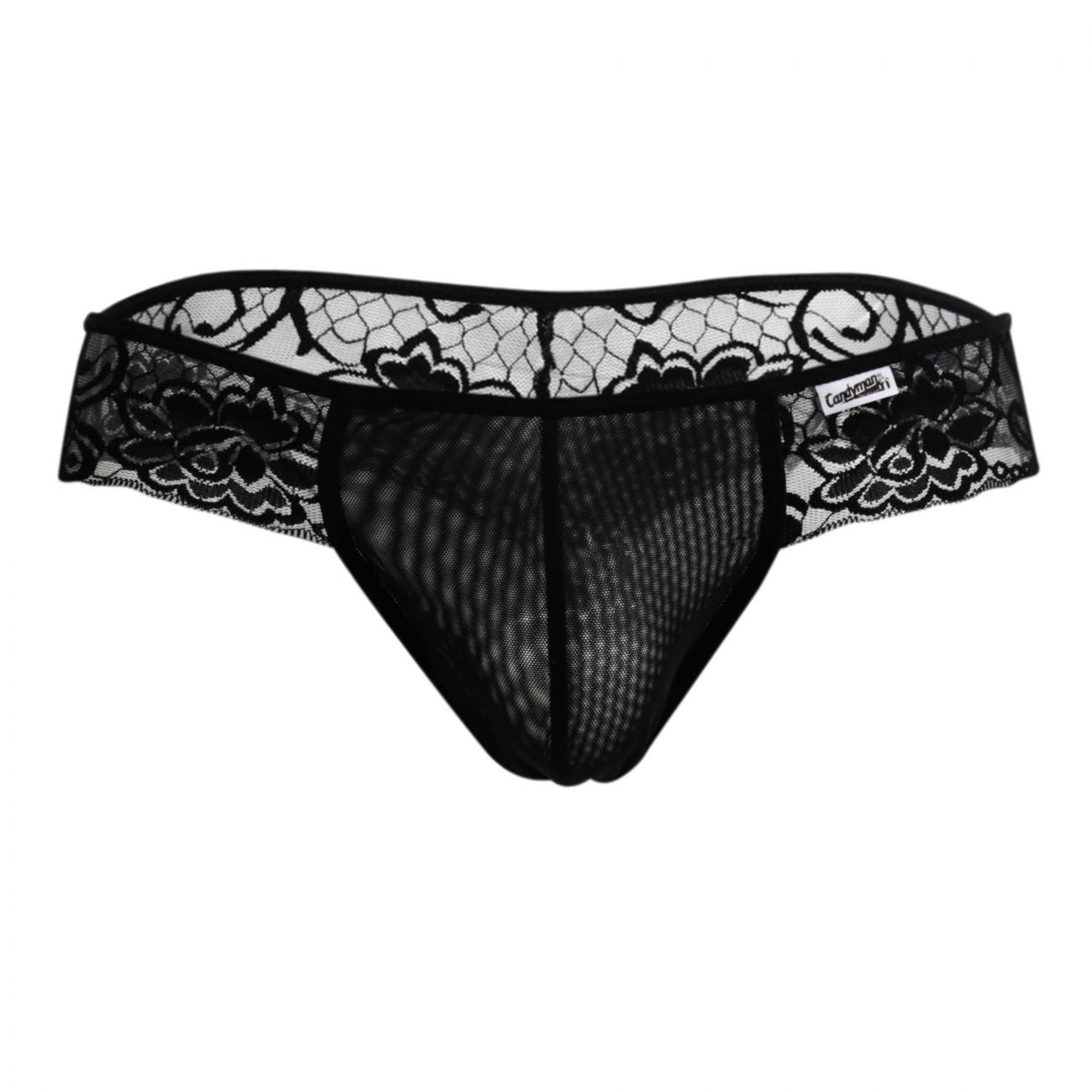 CandyMan 99392 Men's Underwear Lace Mesh Thongs Color Black