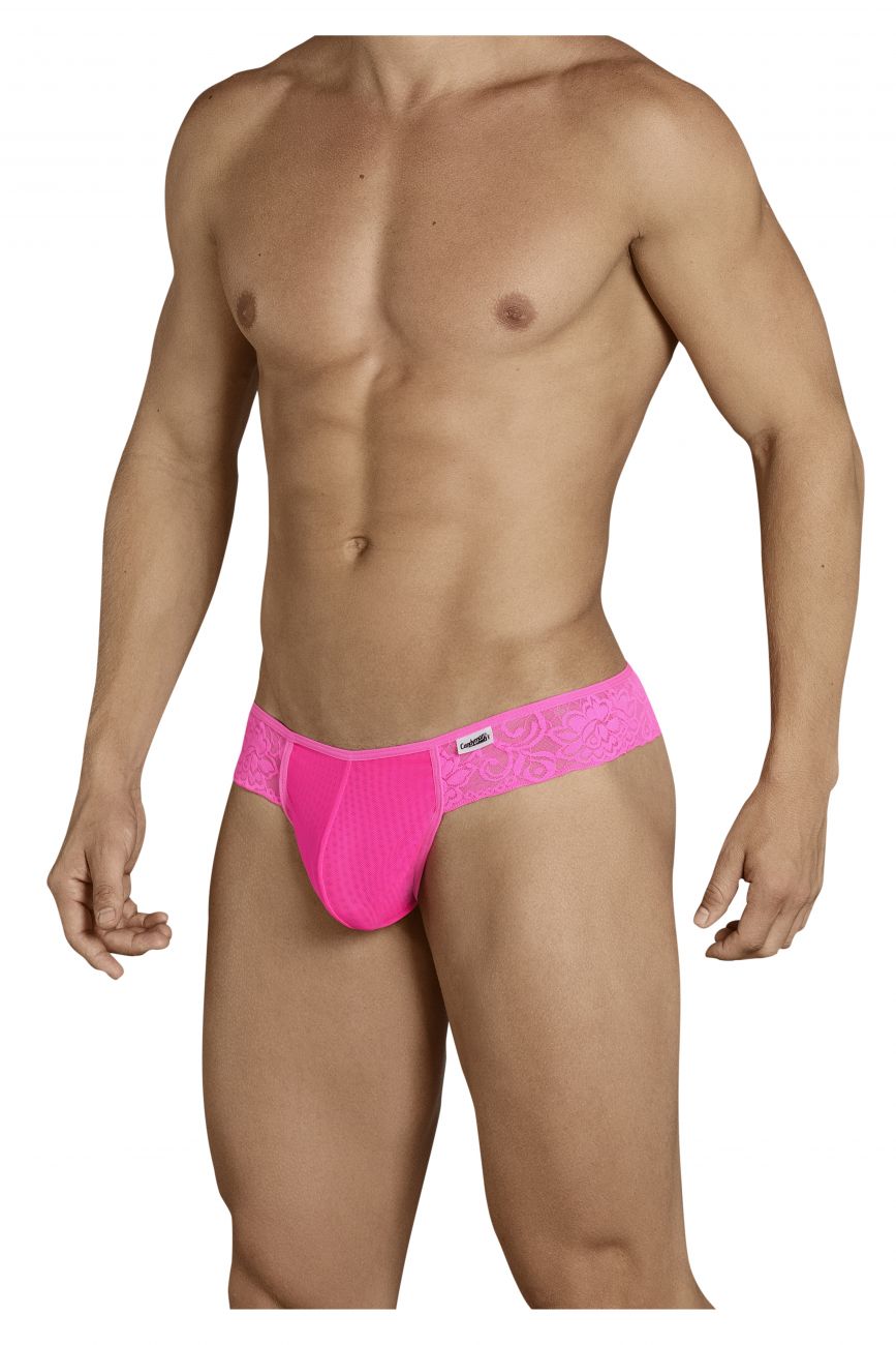 CandyMan 99392 Men's Underwear Lace Mesh Thongs Color Pink