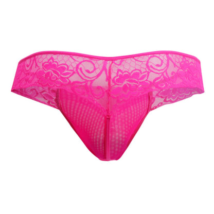 CandyMan Lace Mesh Thongs - Pink