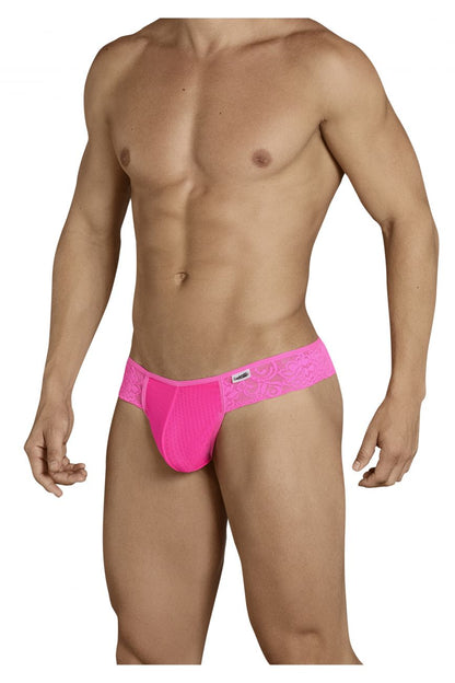 CandyMan Lace Mesh Thongs - Pink