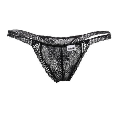 CandyMan Double Lace Thongs - Black
